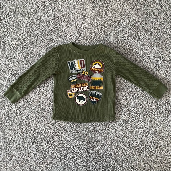 Long sleeve shirts toddler boy 2T Garanimals Outdoors Moose Bear Nature - Picture 8 of 16
